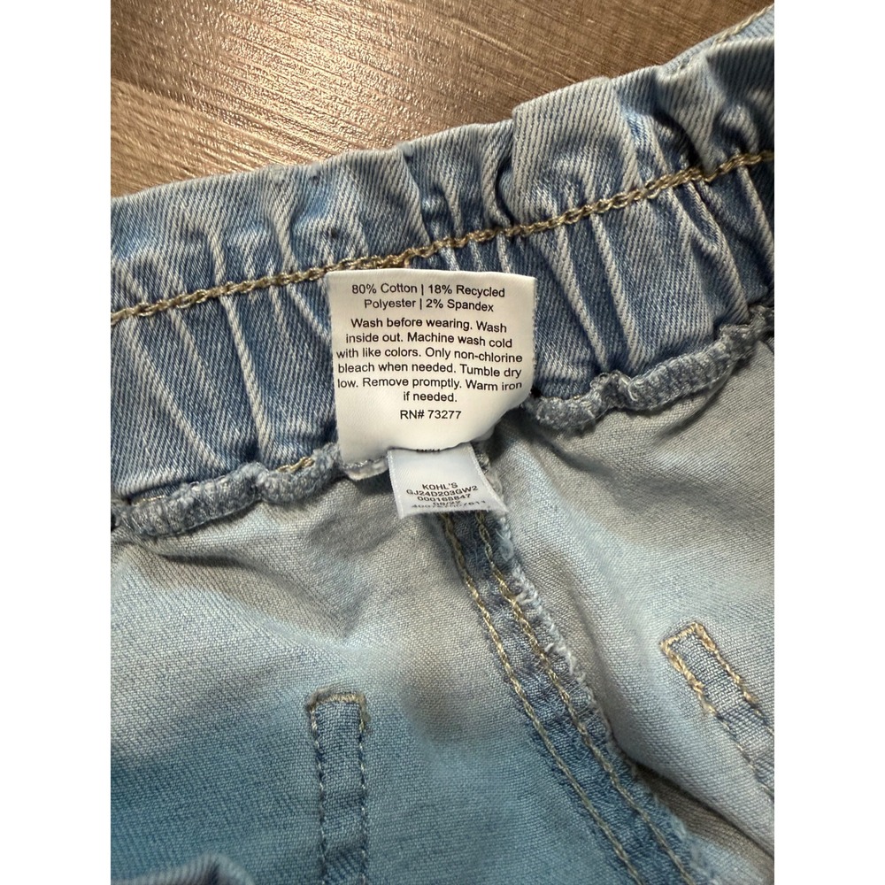 Jumping Beans Girls Light Wash Denim Paperbag Waist Shorts Size 10 - Picture 5 of 7